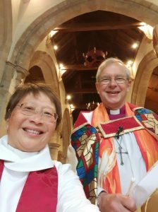 Reverand Canon Eileen Harrop with the Bishop of Durham